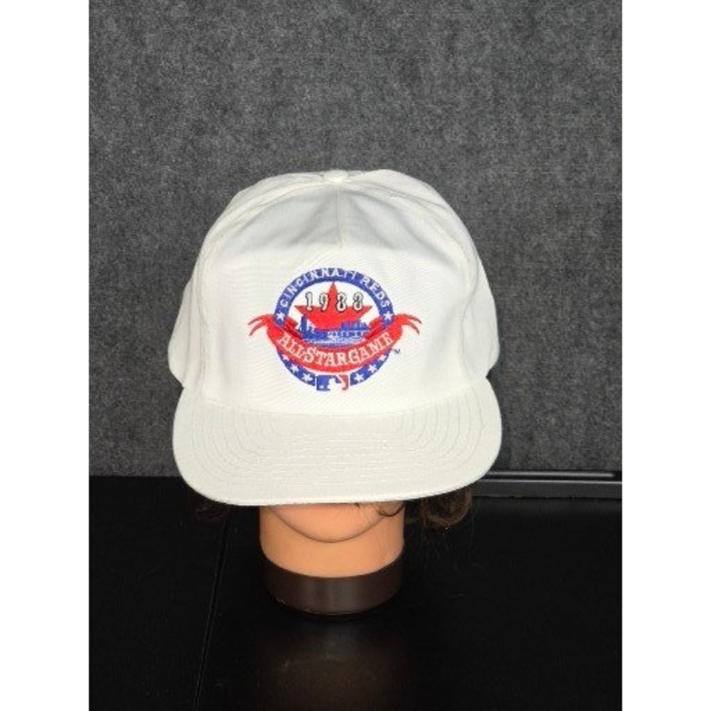VTG Cincinnati Reds 1988 All Star Game White Snapback Baseball Cap Hat ANNCO‎